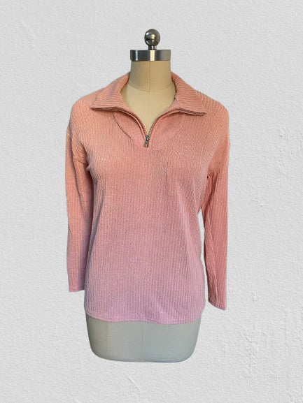 Pull zippé à manches longues en tricot pour femme m300389 