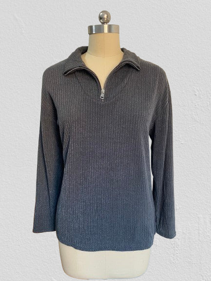Pull zippé à manches longues en tricot pour femme m300389 