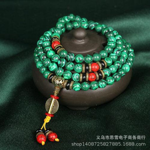 Malachit 108 Buddha-Perlen Armband Runde Perlen 8mm Malachit Buddha-Perlen Rosenkranz Perlen Armband m3331294 