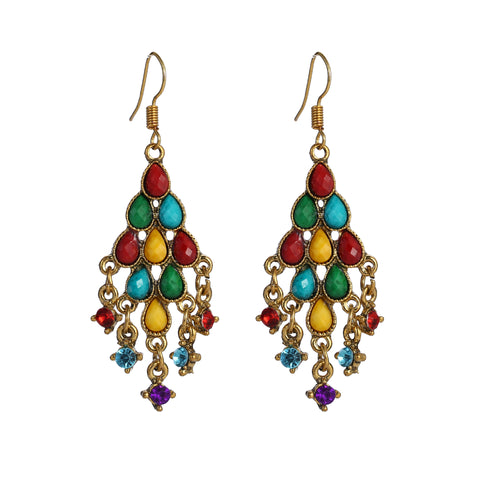 Boucles d'oreilles en éventail à pompons de paon, accessoire m3331112