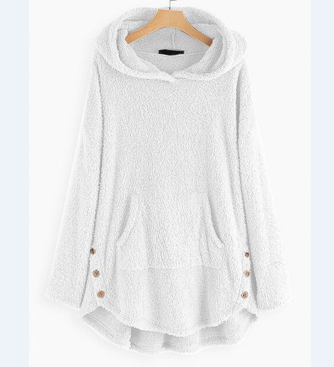 Kapuzenpullover Langarm doppelseitiger Samt mittlerer und langer Pullover m300435 