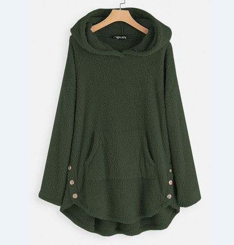 Kapuzenpullover Langarm doppelseitiger Samt mittlerer und langer Pullover m300435 