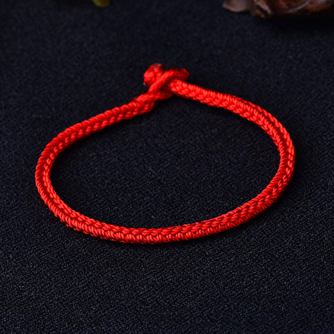 Bracelet en corde rouge pour l'année de la naissance, corde rouge tissée à la main à quatre côtés et huit brins de style ethnique m3331242