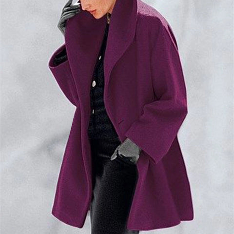 Autumn and winter coat multi-color crew neck loose hooded coat woolen coat m300538