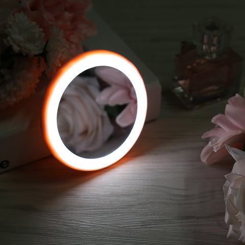 Runder LED-Kosmetikspiegel mit Lampe, USB-aufladbarer Schminkspiegel m3330715