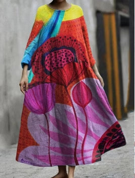 3D-gedrucktes lässiges lockeres Kleid für Damen m301278 