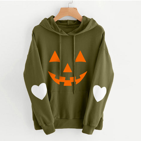 Loses, bedrucktes Sweatshirt mit Kapuze für Damen M300224 