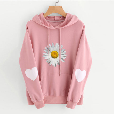 Loses, bedrucktes Sweatshirt mit Kapuze für Damen M300224 