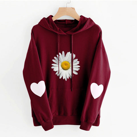 Loses, bedrucktes Sweatshirt mit Kapuze für Damen M300224 