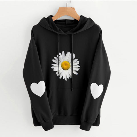 Loses, bedrucktes Sweatshirt mit Kapuze für Damen M300224 