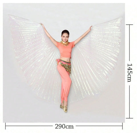 Goldene und silberne Flügel 360 Grad geteiltes Tanzkleid m33311027