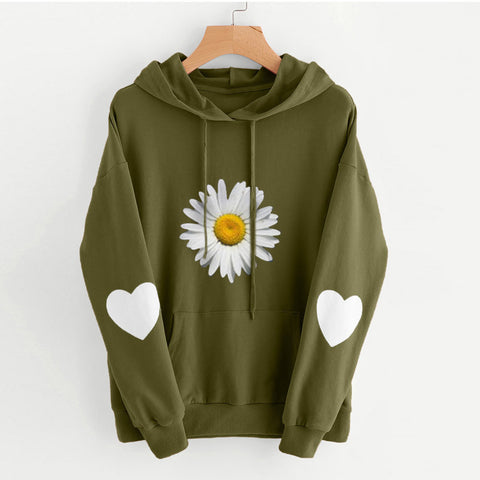 Loses, bedrucktes Sweatshirt mit Kapuze für Damen M300224 