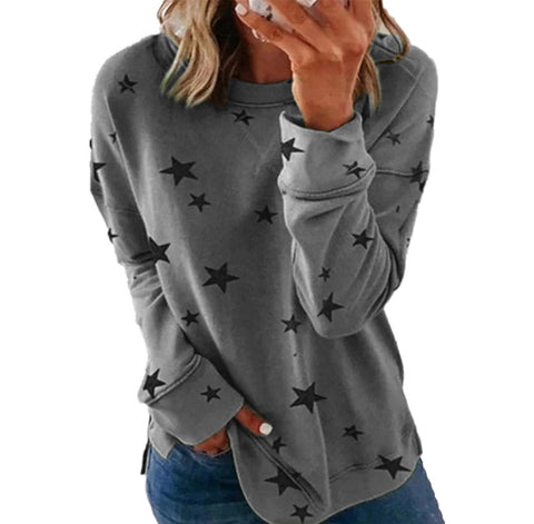 Pull ample à manches longues et imprimé grande taille m300593 