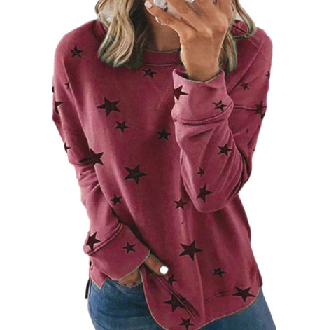 Pull ample à manches longues et imprimé grande taille m300593 