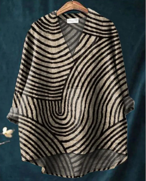 T-shirt ample à col ras du cou pour femme, grande taille, décontracté, imprimé, m301276 