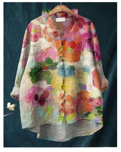 Damen T-Shirt mit Rundhalsausschnitt und lockerem Druck in Übergröße, m301365 
