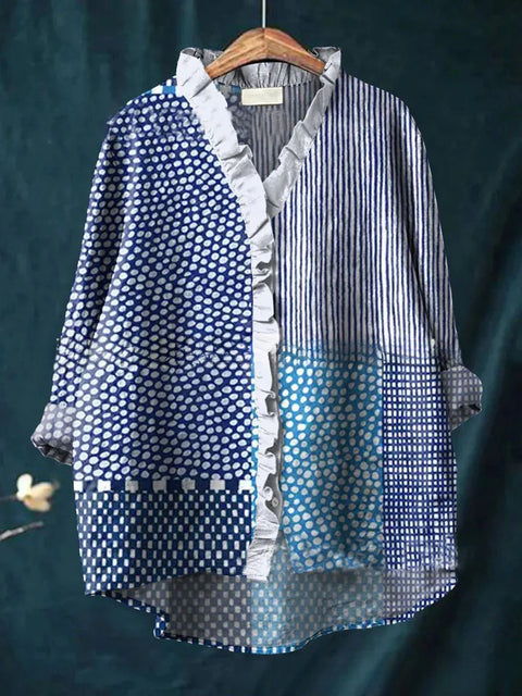 Damen T-Shirt mit Rundhalsausschnitt und lockerem Druck in Übergröße, m301365 