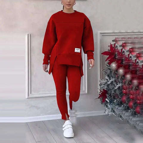 Women's fashion casual printed sweater + trousers cover m302312