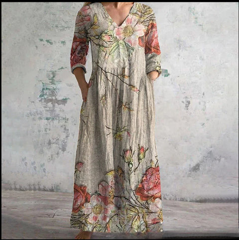 Robe ample décontractée d'été pour femme, imprimée en 3D, style urbain, m301037