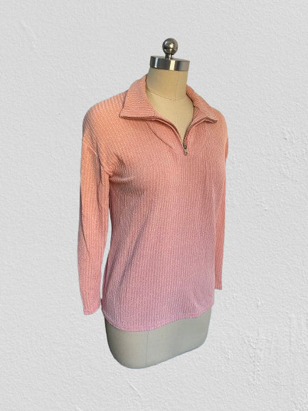 Pull zippé à manches longues en tricot pour femme m300389 