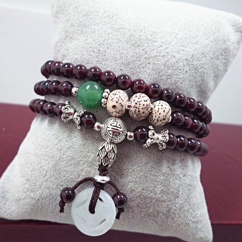 Naturstein Kristall Armband weiblich Wangfu Stein Achat Granat m3331298 