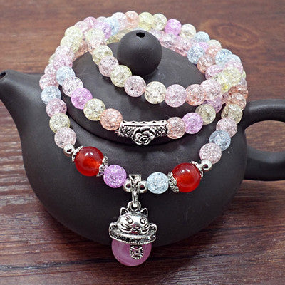 Naturstein Kristall Armband weiblich Wangfu Stein Achat Granat m3331298 