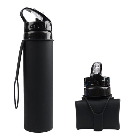 600 ml Outdoor Radfahren Wasserbecher Tragbarer faltbarer Silikon-Wasserbeutel Geschenk Sportwasserflasche M3330622 