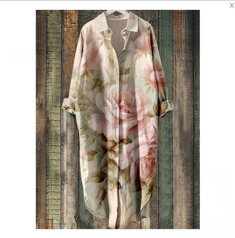 Mode lässig lose Revers mittellanges Hemd Damen m301282 