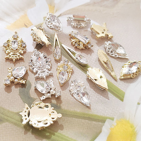 Nail Art Legierung Schmuck Stern Mond Diamant Perle Luxus Gericht Diablo Barock Nagel Dekorative Aufkleber
