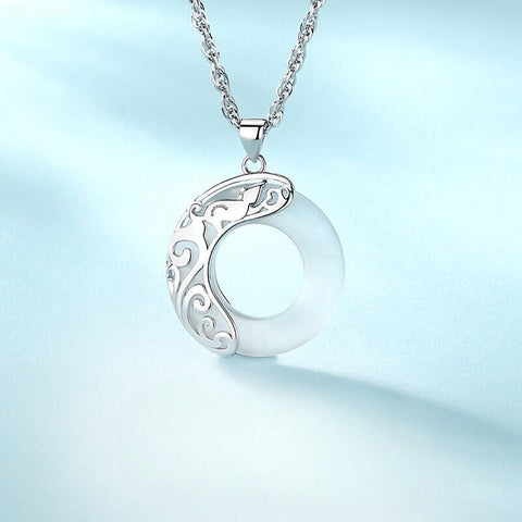 Sternzeichen Halskette einfache Opal Schlüsselbein Kette Schmuck versilbert m3331237