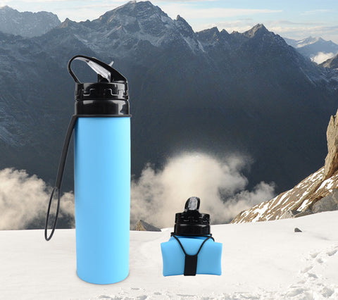 600 ml Outdoor Radfahren Wasserbecher Tragbarer faltbarer Silikon-Wasserbeutel Geschenk Sportwasserflasche M3330622 