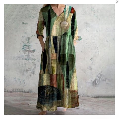 Robe ample décontractée d'été pour femme, imprimée en 3D, style urbain, m301037