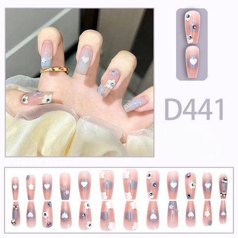 Elegante und frische Temperament Wind Maniküre Eis transparent Strass abnehmbare tragbare Nagel m5010688