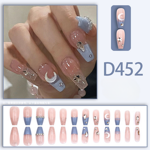 Elegante und frische Temperament Wind Maniküre Eis transparent Strass abnehmbare tragbare Nagel m5010688