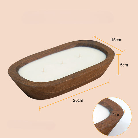 Duftkerze mit Holztablett für den Innenbereich m3331223
