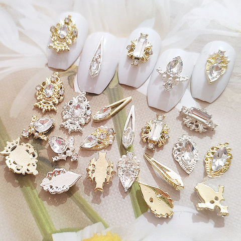 Nail Art Legierung Schmuck Stern Mond Diamant Perle Luxus Gericht Diablo Barock Nagel Dekorative Aufkleber