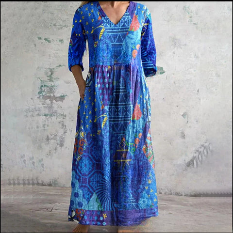 Robe ample décontractée d'été pour femme, imprimée en 3D, style urbain, m301037