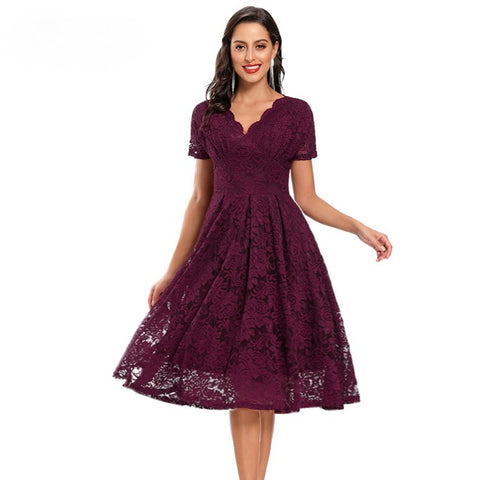 Autumn and winter women's clothing hot-selling V-neck medium and long lace pendulum dress m301709