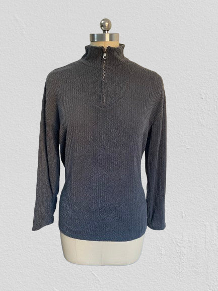 Pull zippé à manches longues en tricot pour femme m300389 