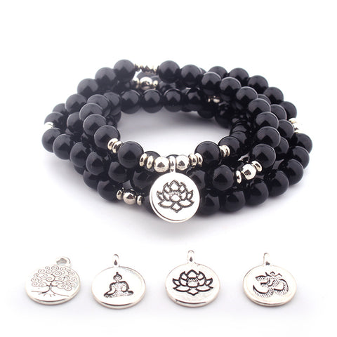 108 colliers pendentif Lotus bracelet collier de perles Bouddha m3331224