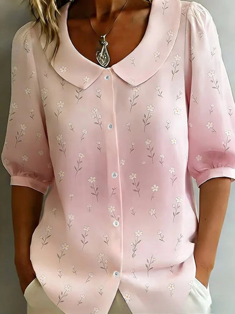 3D digital printing women's versatile flower spring and summer fashion shirt m302608