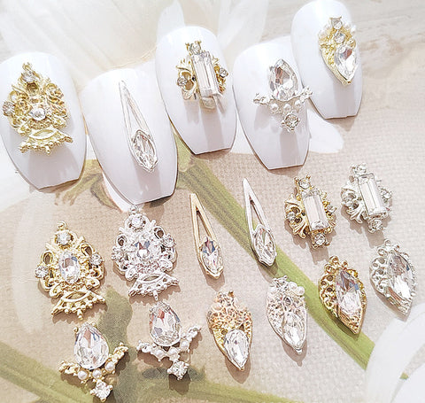 Nail Art Legierung Schmuck Stern Mond Diamant Perle Luxus Gericht Diablo Barock Nagel Dekorative Aufkleber