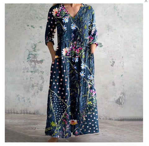 Robe ample décontractée d'été pour femme, imprimée en 3D, style urbain, m301037