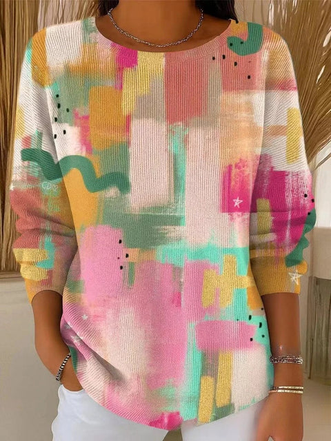 Crew Neck Casual Long Sleeve Top m302219