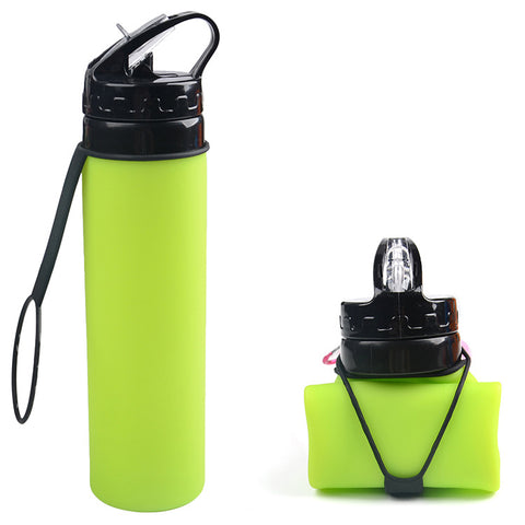 600 ml Outdoor Radfahren Wasserbecher Tragbarer faltbarer Silikon-Wasserbeutel Geschenk Sportwasserflasche M3330622 