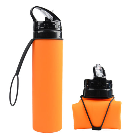 600 ml Outdoor Radfahren Wasserbecher Tragbarer faltbarer Silikon-Wasserbeutel Geschenk Sportwasserflasche M3330622 