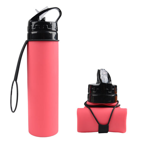 600 ml Outdoor Radfahren Wasserbecher Tragbarer faltbarer Silikon-Wasserbeutel Geschenk Sportwasserflasche M3330622 