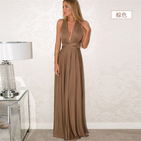 Explosive multi-wearing method multi-rope cross backless sexy bandage dress long dress dress m301601