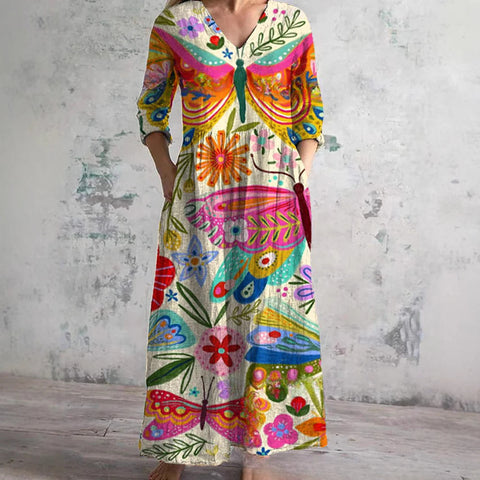Robe ample décontractée d'été pour femme, imprimée en 3D, style urbain, m301037