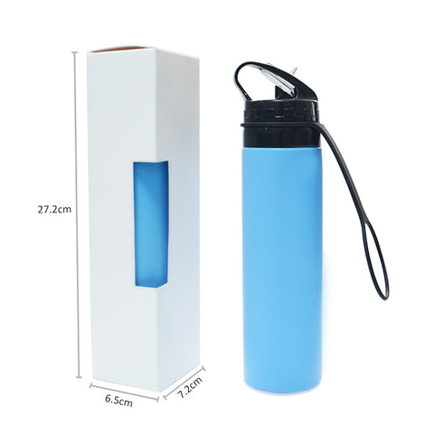 600 ml Outdoor Radfahren Wasserbecher Tragbarer faltbarer Silikon-Wasserbeutel Geschenk Sportwasserflasche M3330622 